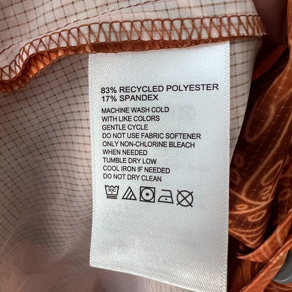 Tommy Bahama Shirt Mens Medium Orange Bahama Coast Luminescent Fronds Camp Coast - Picture 12 of 13